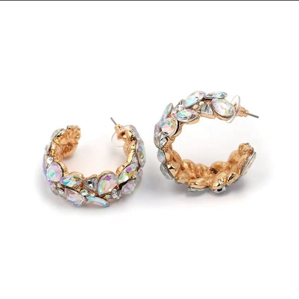 Crystal Hoop Earrings - Picture 5 of 14